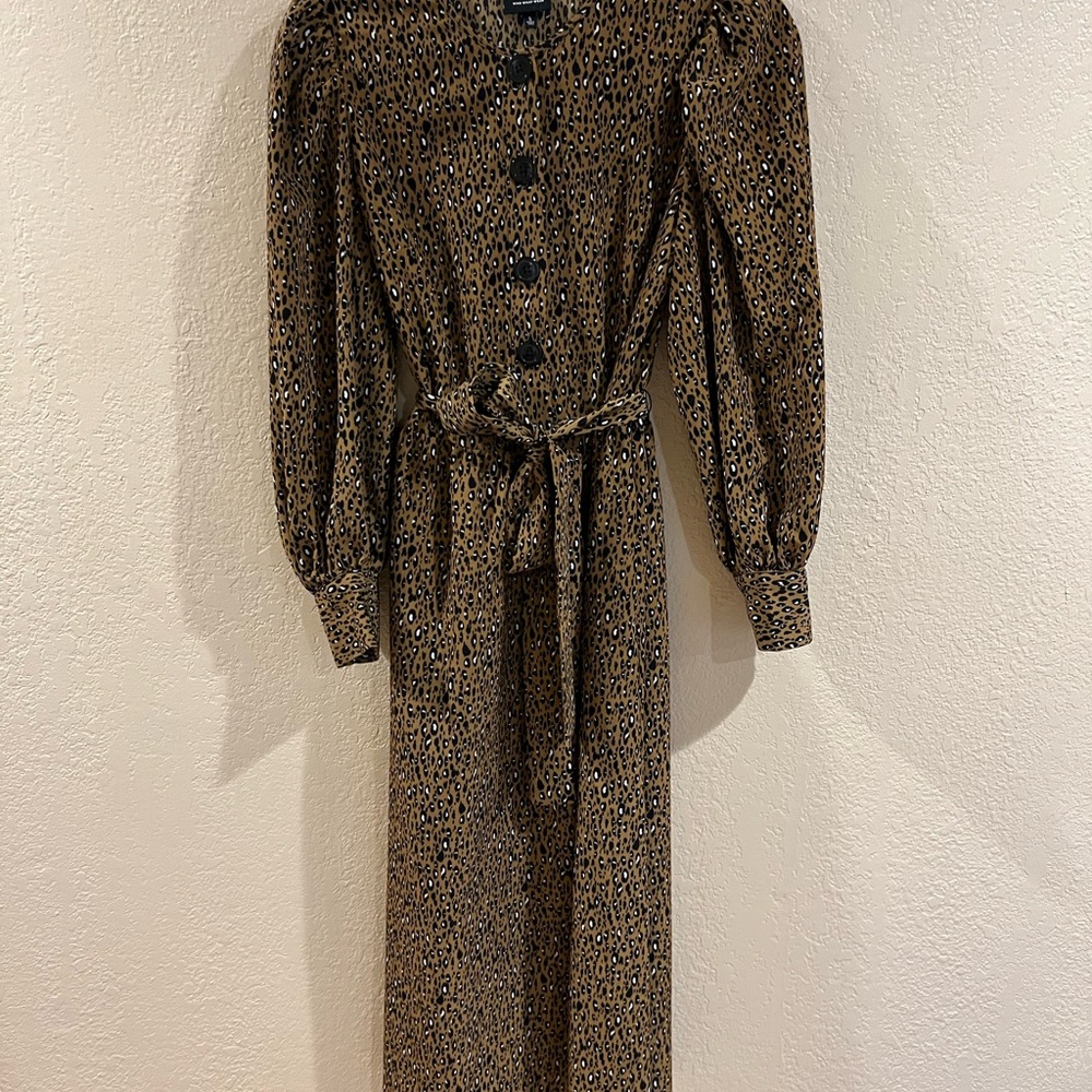 Who What Wear Long Sleeve Animal Print Dress